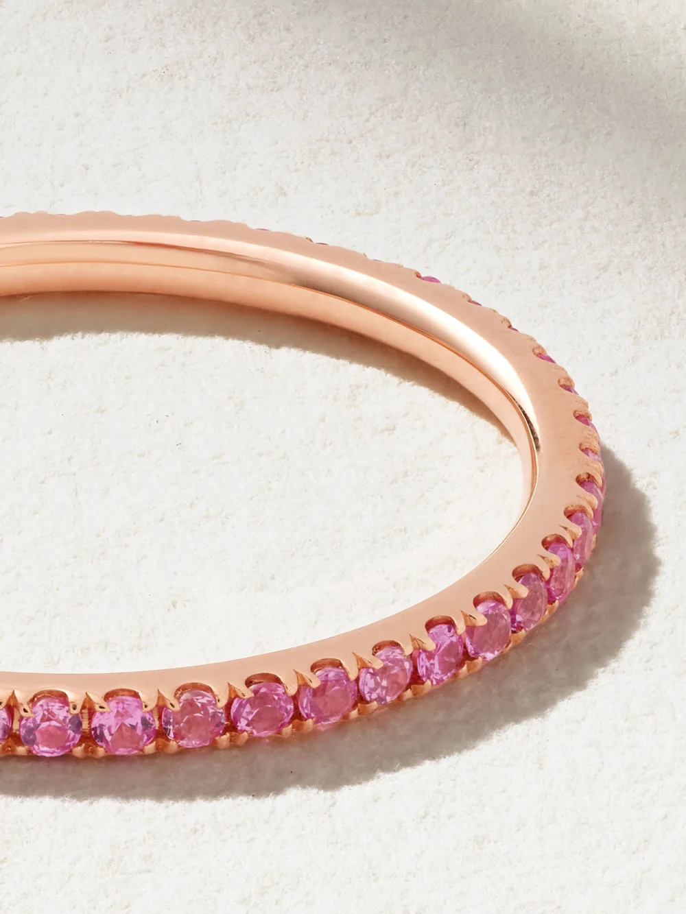 Close-up detail of the Ileana Makri Thread 18-karat Rose Gold Sapphire Ring