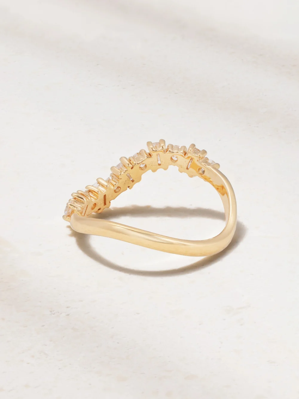 Back view of the Ileana Makri Wave 18-karat White Gold Diamond Ring