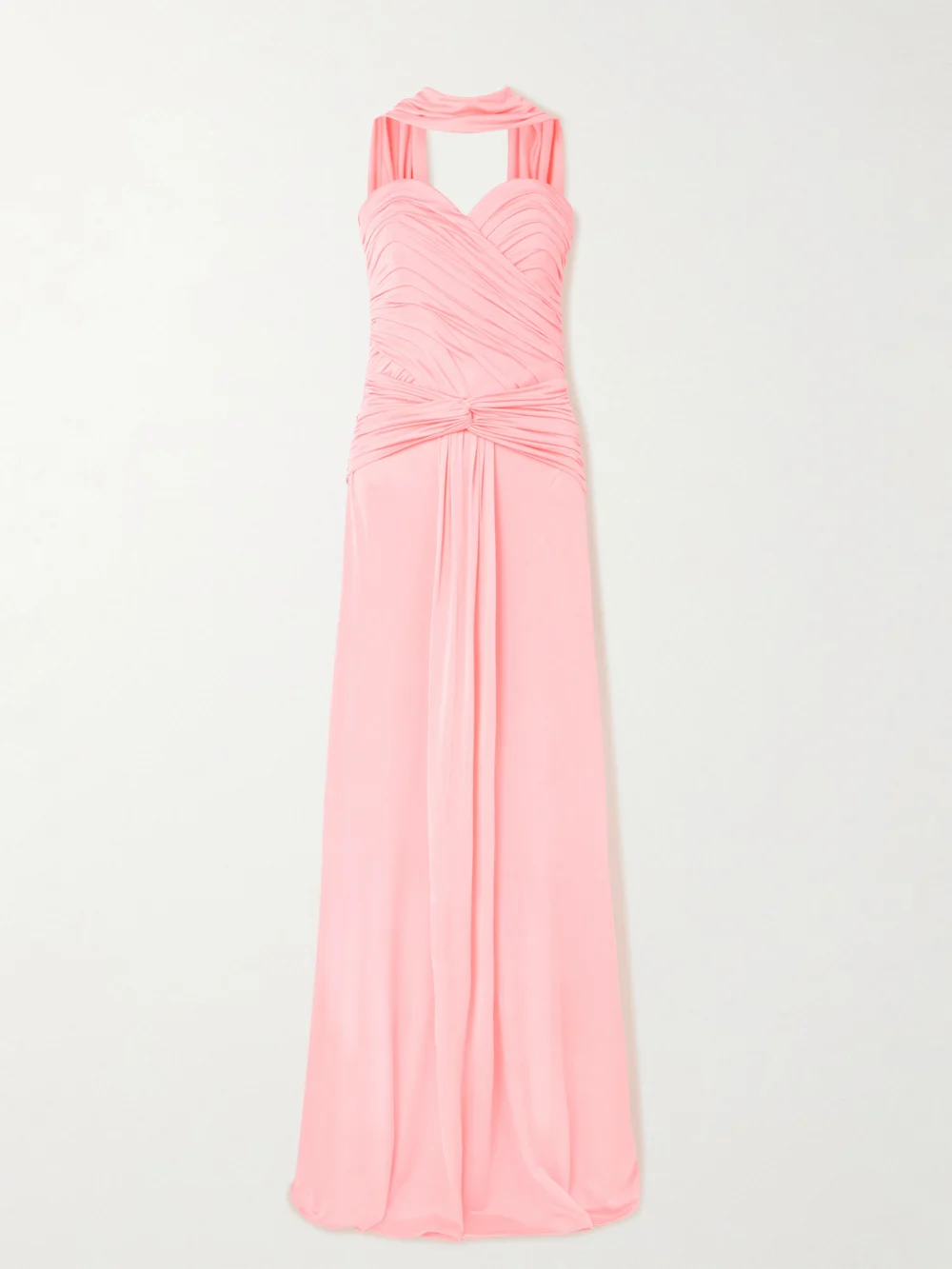 Ilkyaz Ozel Amanda Scarf-detailed Draped Jersey Gown in pink