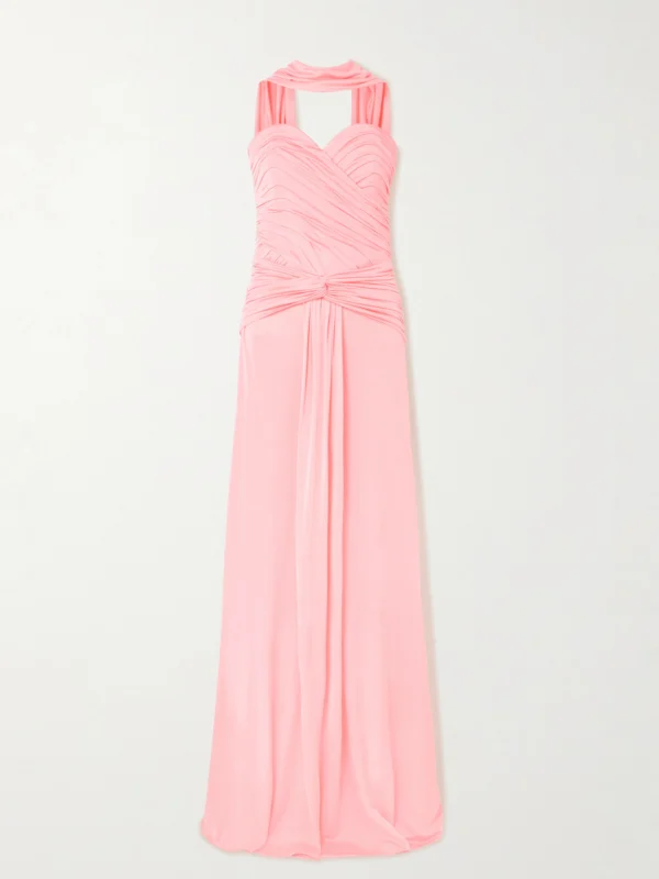 Ilkyaz Ozel Amanda Scarf-detailed Draped Jersey Gown