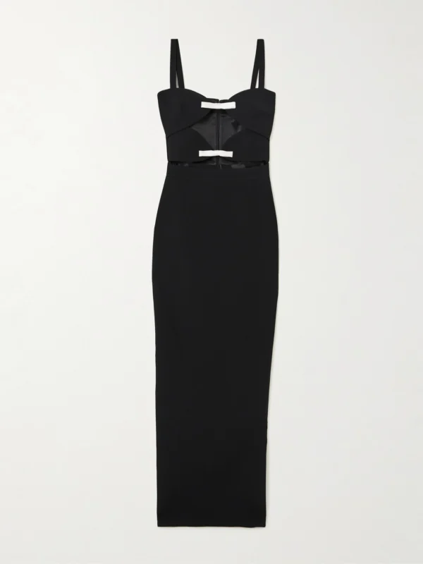Ilkyaz Ozel Ambrosia Satin-trimmed Cutout Crepe Gown