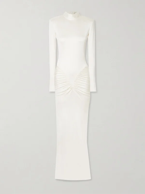 Ilkyaz Ozel Darja Gathered Satin-jersey Gown