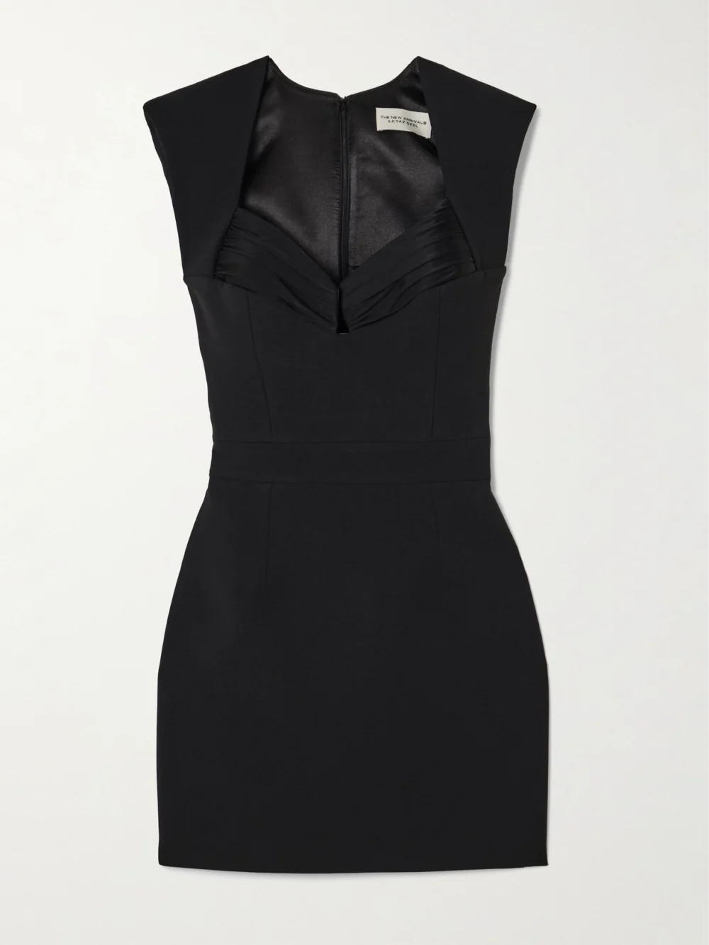 Ilkyaz Ozel Isabeau Cutout Gathered Crepe Mini Dress in black