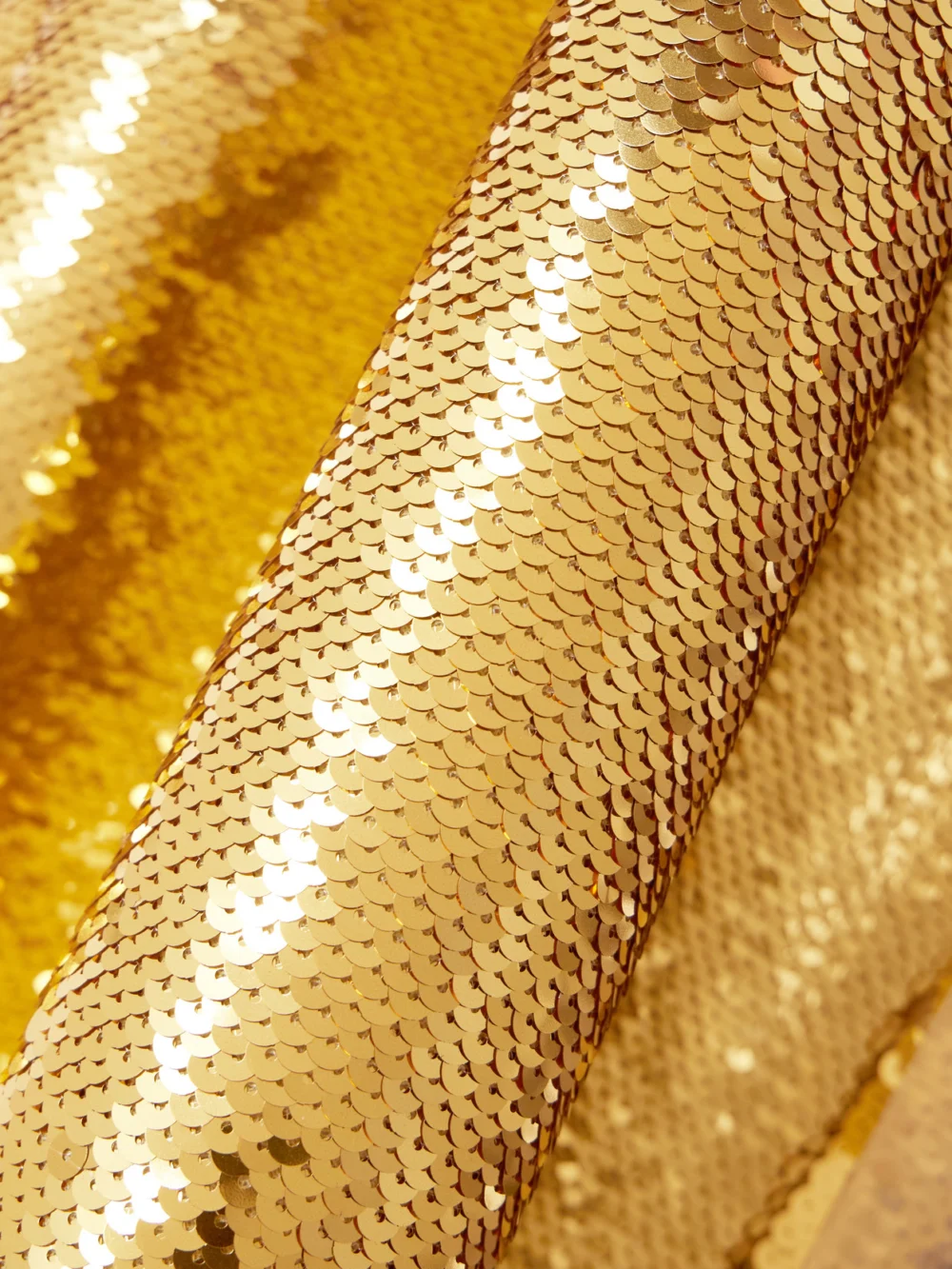 Close-up detail of the Ilkyaz Ozel Manu Sequin-embellished Satin Gown