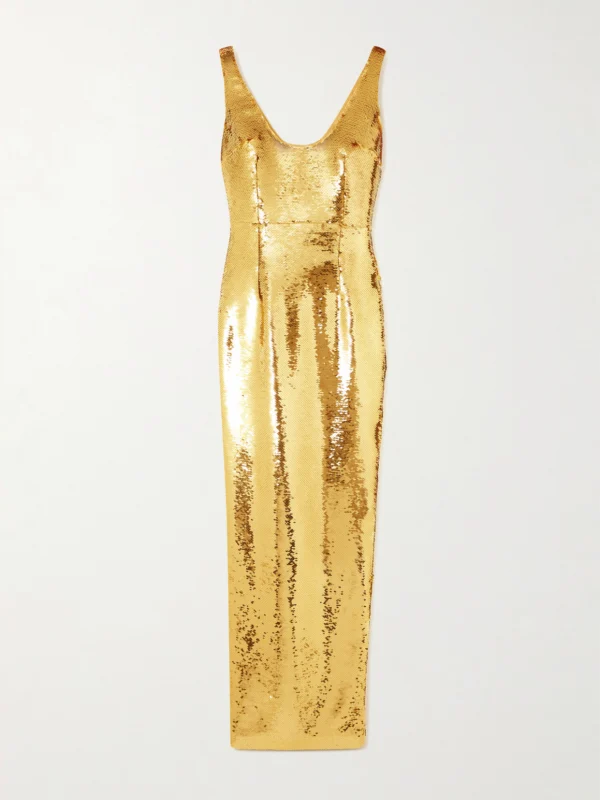 Ilkyaz Ozel Manu Sequin-embellished Satin Gown