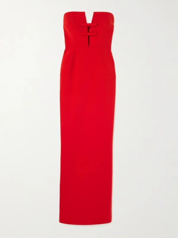 Ilkyaz Ozel Noa Strapless Bow-embellished Crepe Gown