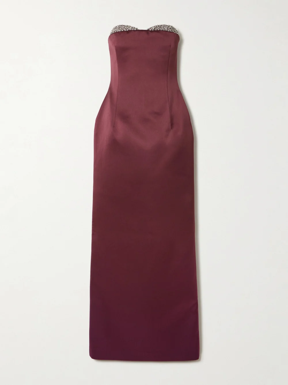 Ilkyaz Ozel Noélie Strapless Crystal-embellished Satin Maxi Dress in red