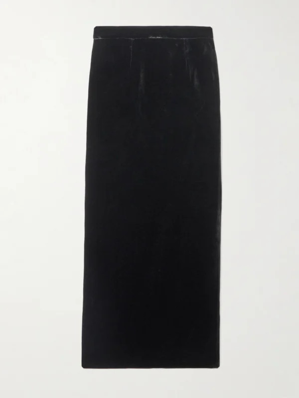Ilkyaz Ozel Raja Velvet Midi Skirt