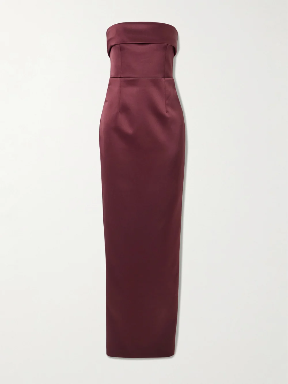 Ilkyaz Ozel Rhea Strapless Duchesse-satin Gown in burgundy