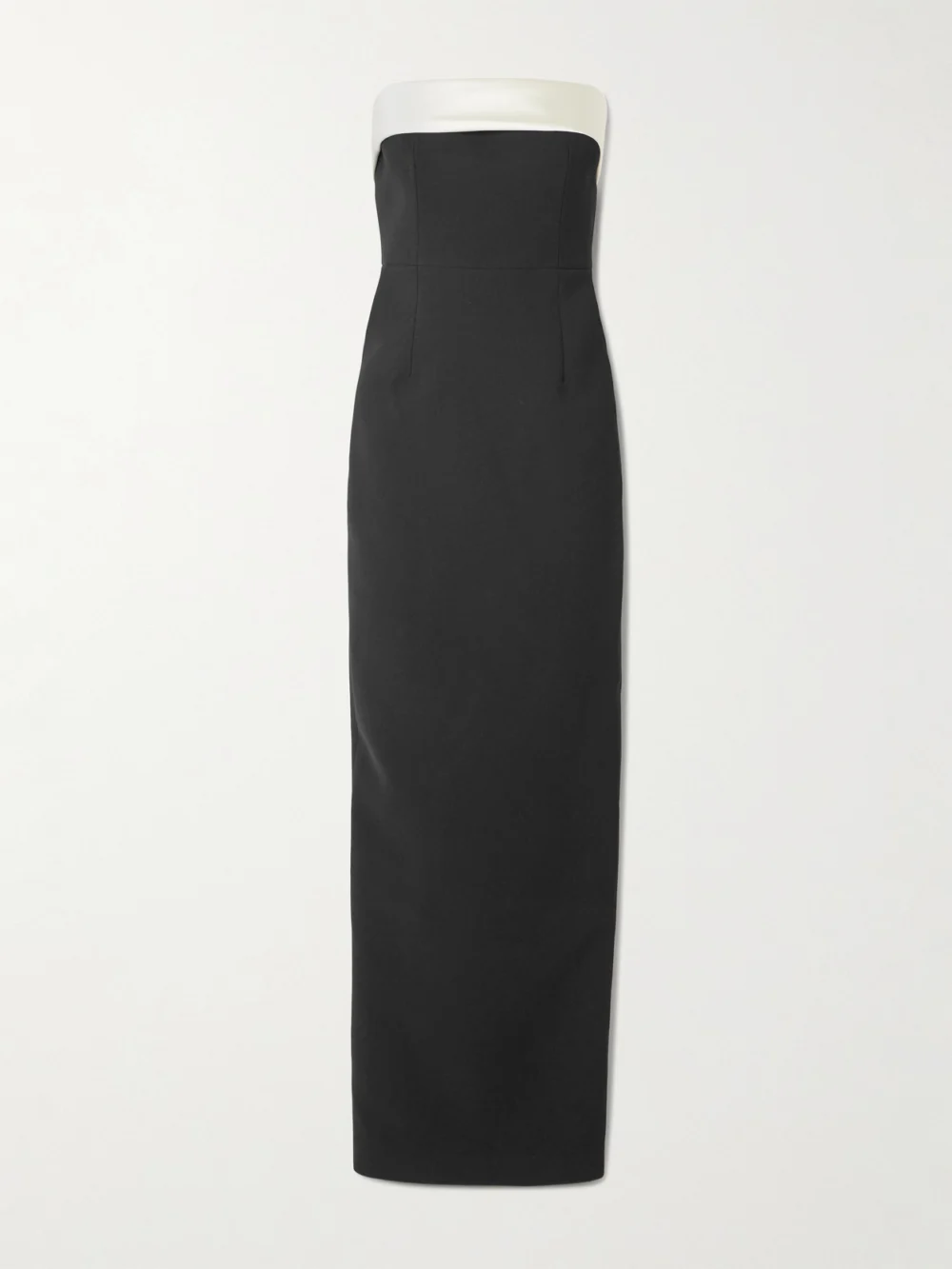 Ilkyaz Ozel Rhea Strapless Satin-trimmed Crepe Gown in black