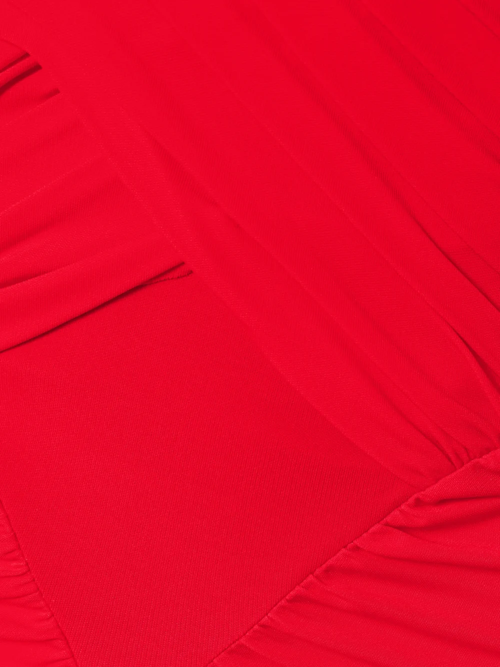 Close-up detail of the Ilkyaz Ozel Samsara Gathered Jersey Halterneck Gown