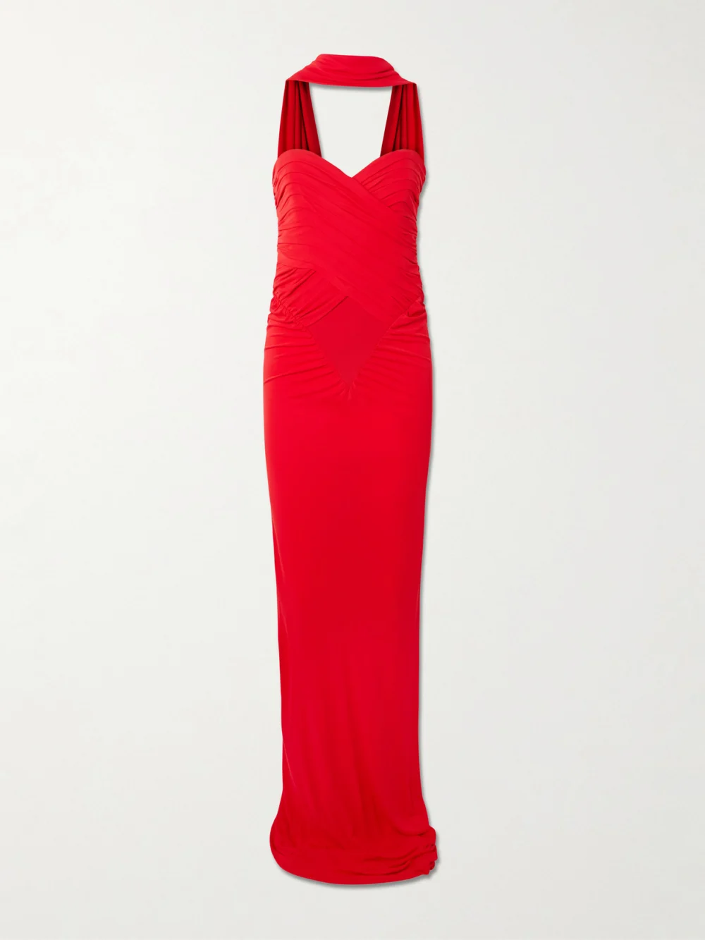 Ilkyaz Ozel Samsara Gathered Jersey Halterneck Gown in fr 40
