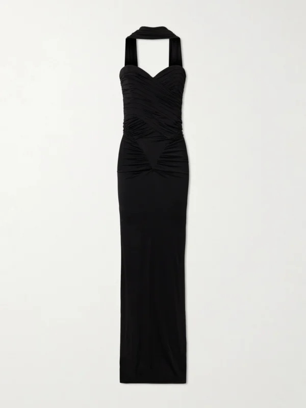Ilkyaz Ozel Samsara Strapless Gathered Stretch-satin Gown