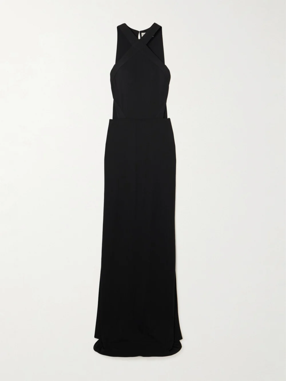 Ilkyaz Ozel Yoko Cutout Crepe Halterneck Gown in black