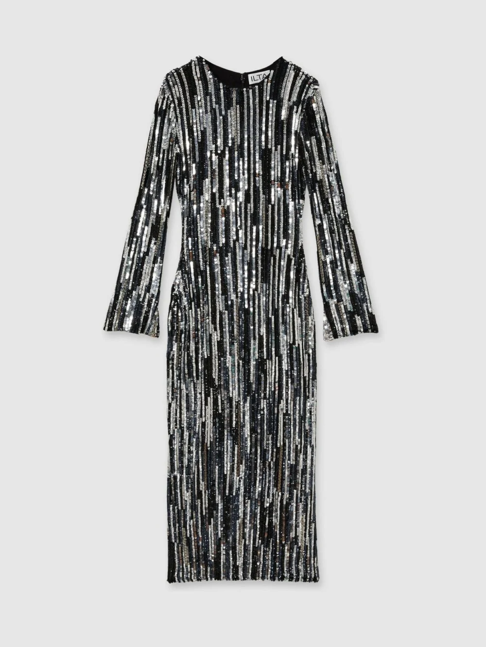 Ilta Ilta Women's Black & Silver Sequin Halter Neck Dress