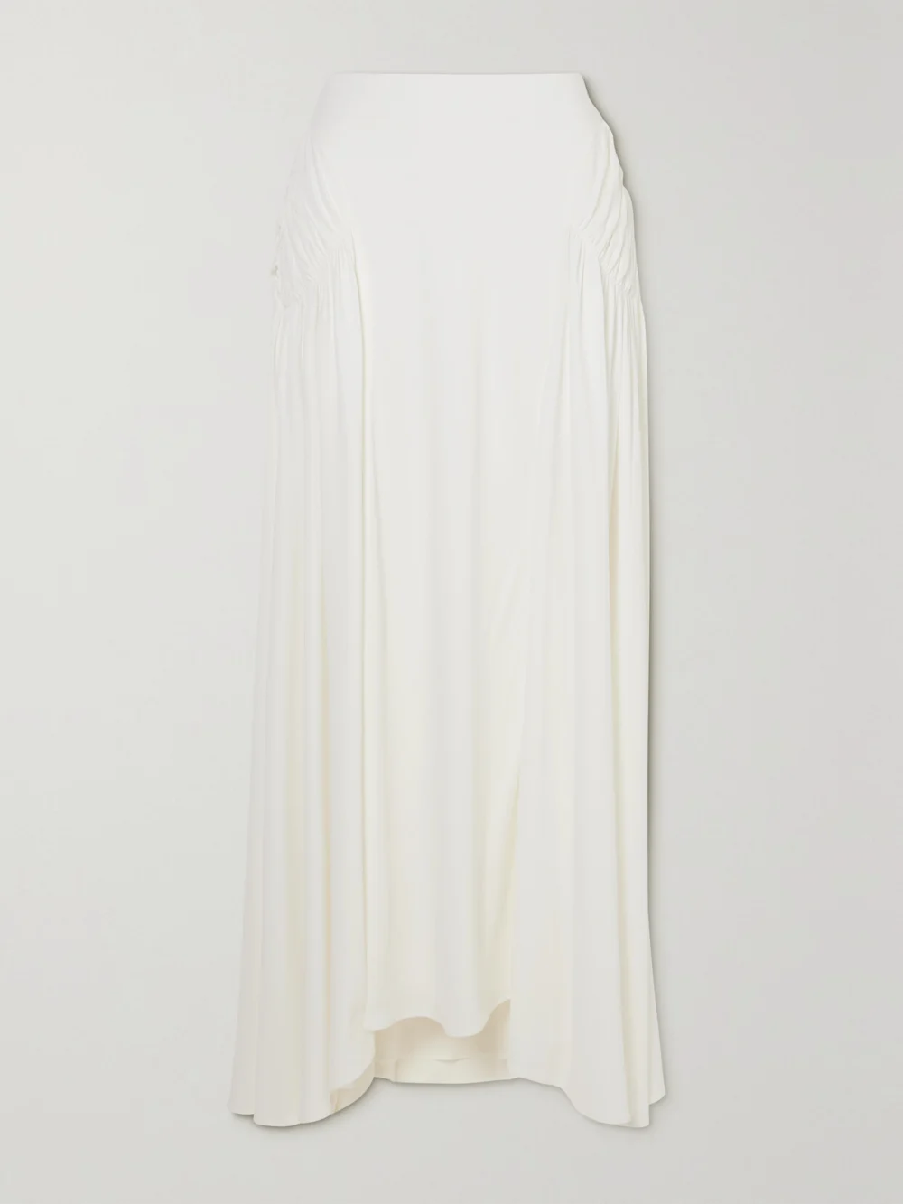 Interior Andre Asymmetric Paneled Stretch-jersey Maxi Skirt in ivory