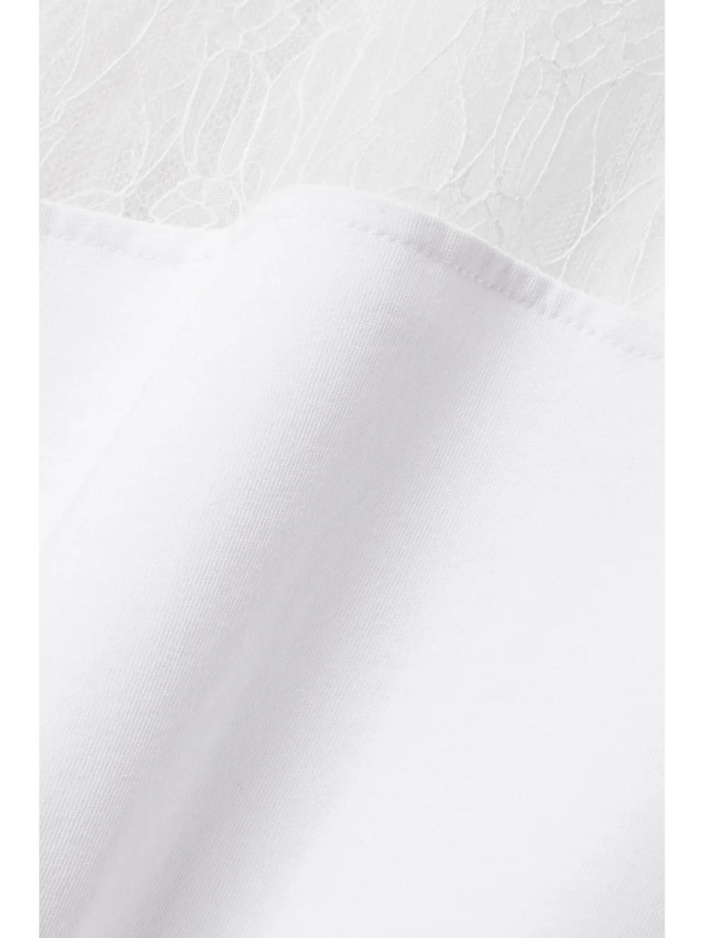 Close-up detail of the Interior The Bobbi Cotton-jersey and Lace Top