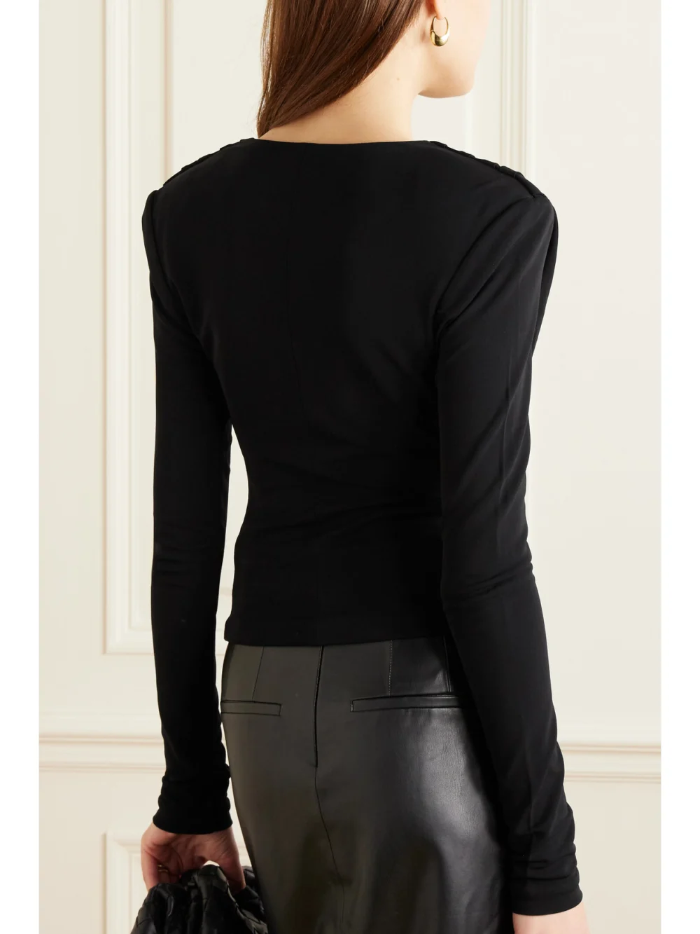 Back view of the Interior The Carla Draped Jersey Top