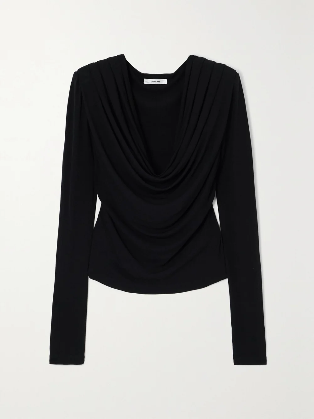 Interior The Carla Draped Jersey Top in black