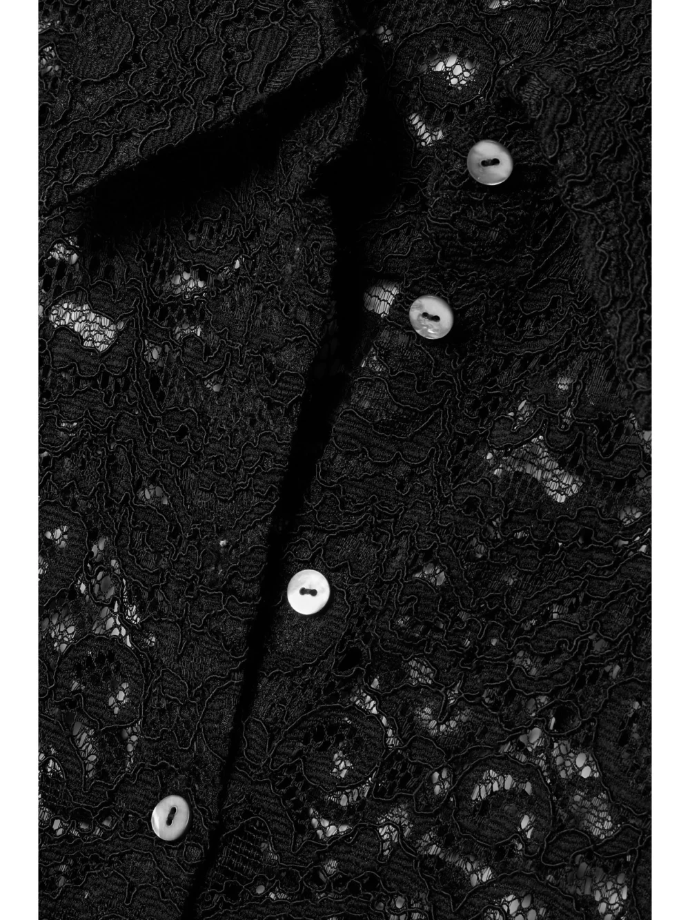 Close-up detail of the Interior The Emma Corded Lace Shirt