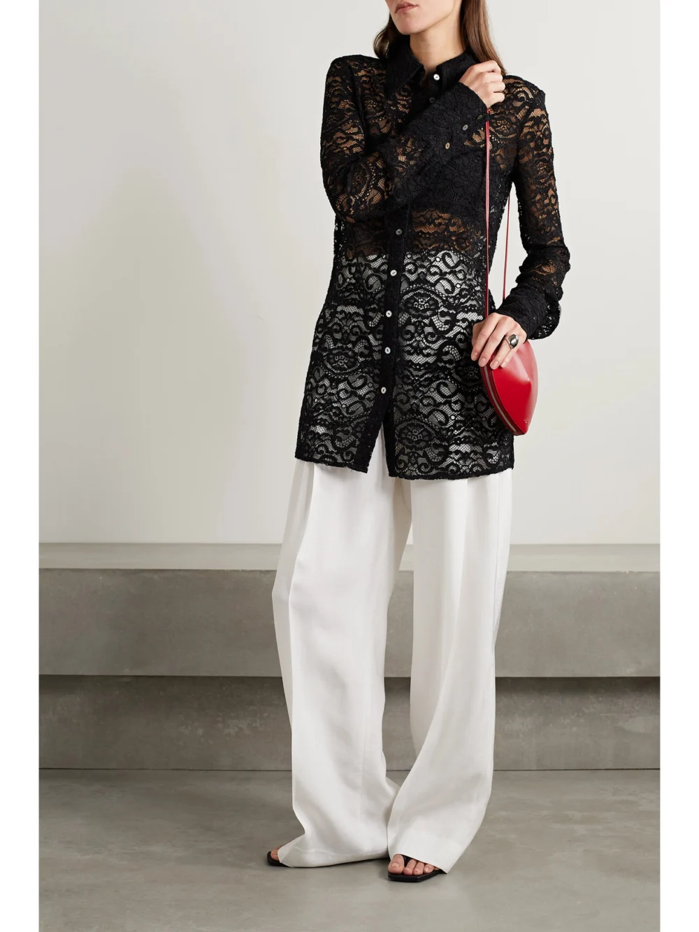 Interior The Emma Corded Lace Shirt, worn by a model