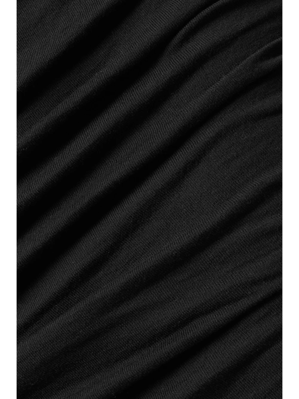 Close-up detail of the Interior The Laney One-sleeve Ruched Cotton-jersey Mini Dress