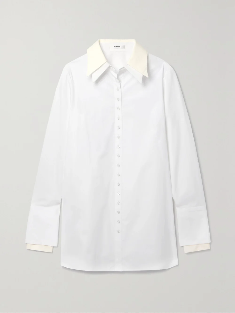 Interior The Nuno Layered Cotton-poplin Shirt in cream