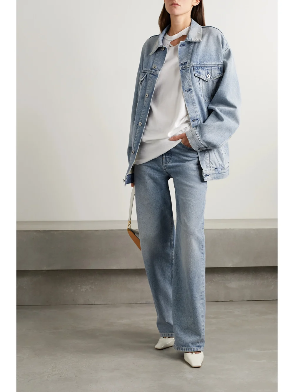 Interior The Remy Denim Jacket, worn by a model
