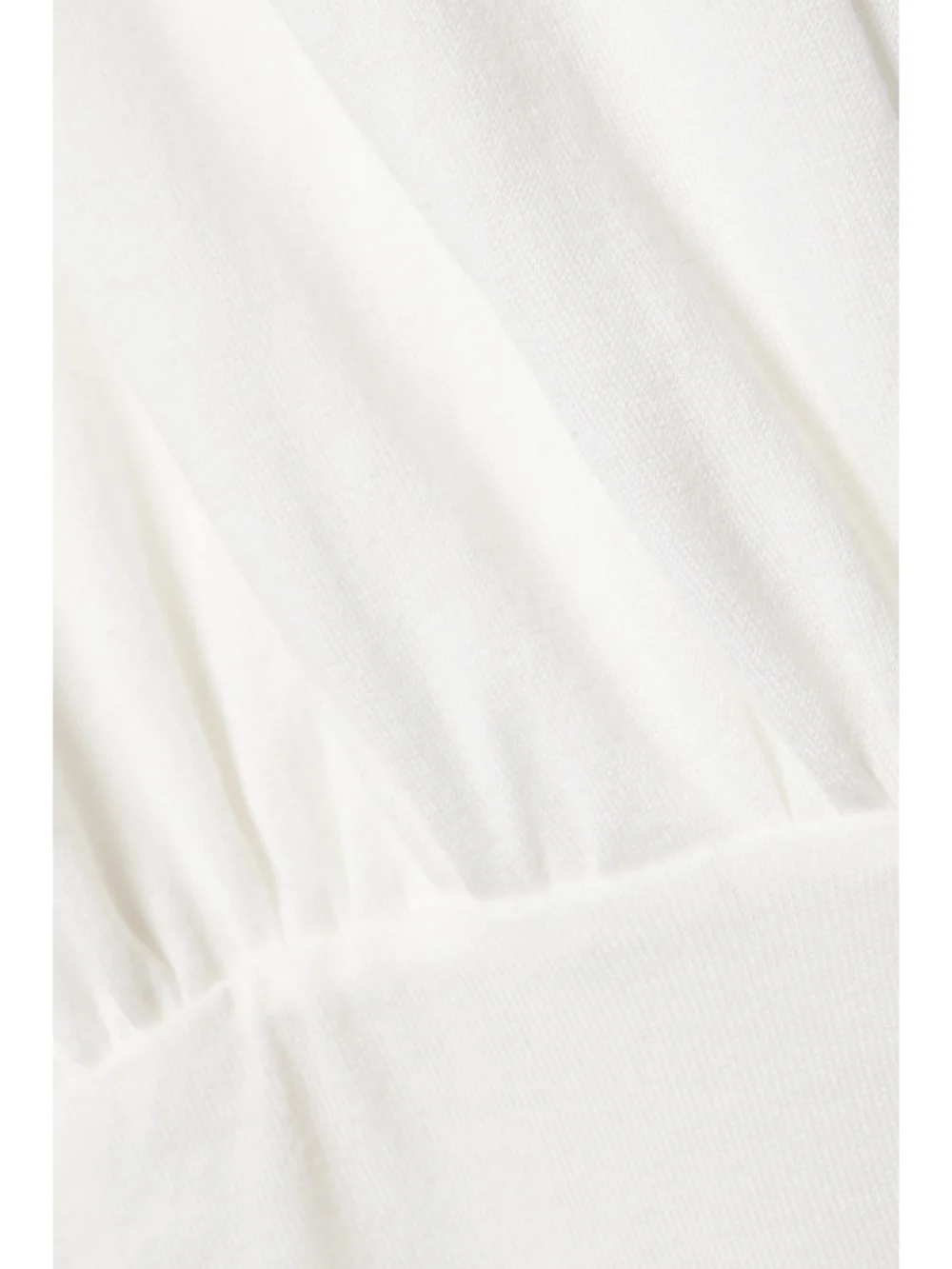 Close-up detail of the Interior The Vera Ruched Cotton-jersey Top