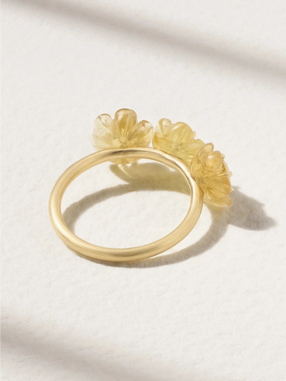 Back view of the Irene Neuwirth Botanical 18-karat Gold Beryl Ring