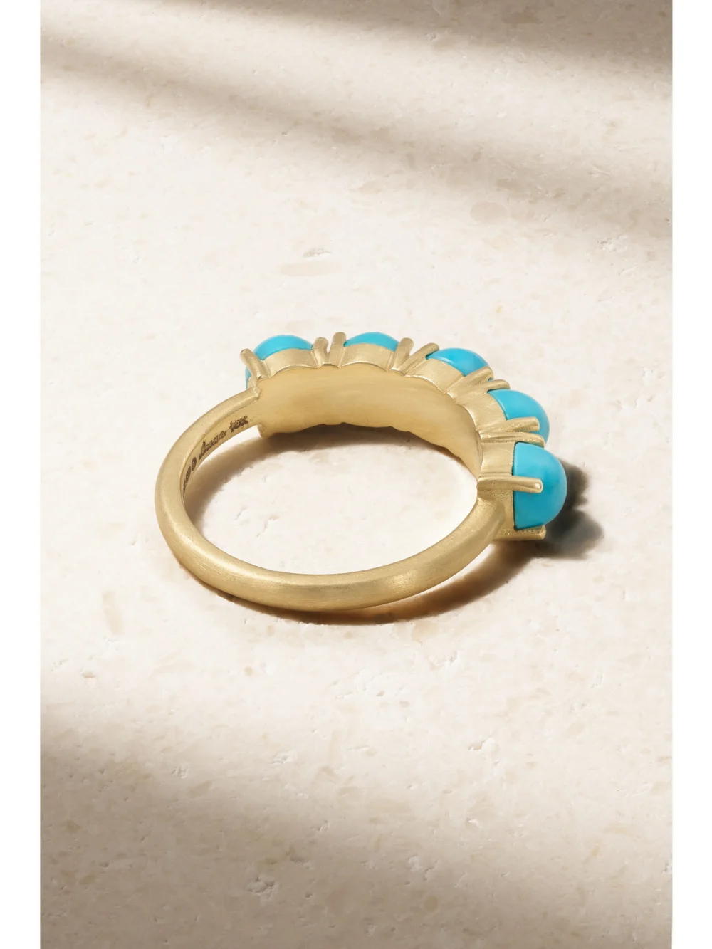Back view of the Irene Neuwirth Classic 18-karat Gold Turquoise Ring