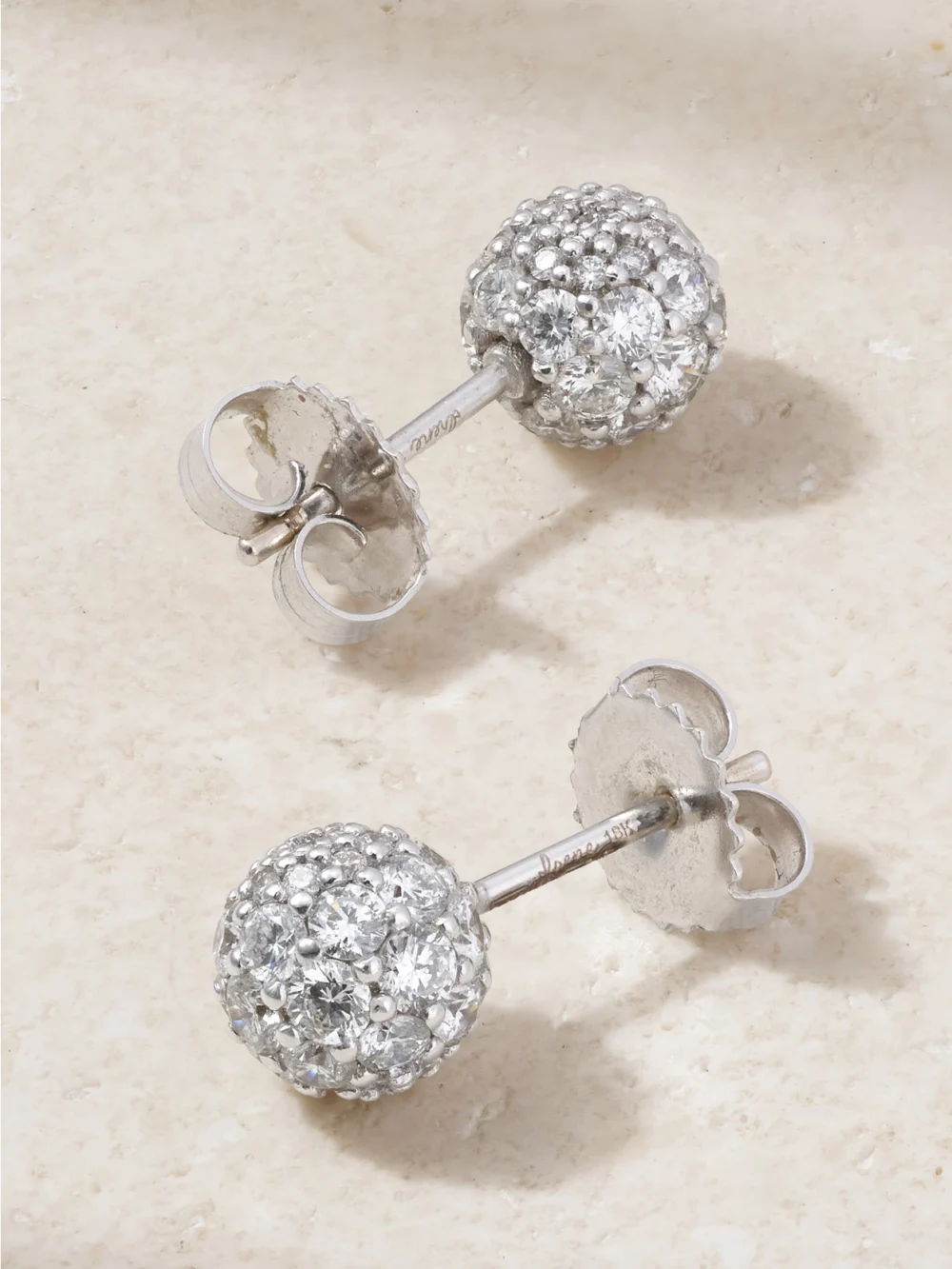 Back view of the Irene Neuwirth Gumball 18-karat White Gold Diamond Earrings