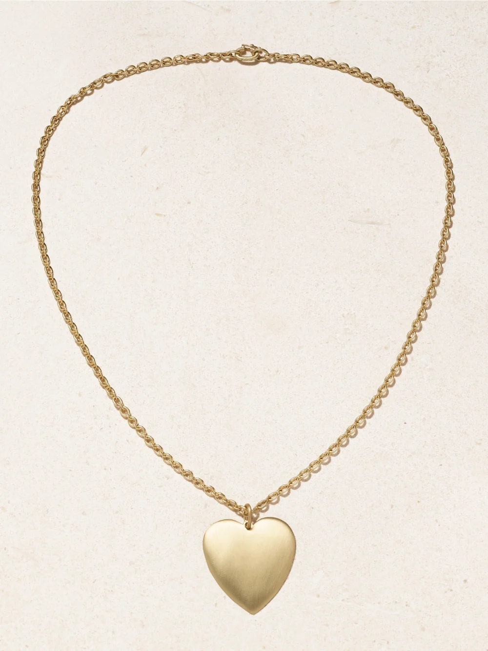 Close-up detail of the Irene Neuwirth Large Heart 18-karat Gold Necklace