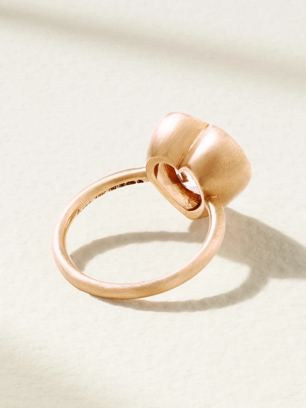 Back view of the Irene Neuwirth Love 18-karat Rose Gold Morganite Ring