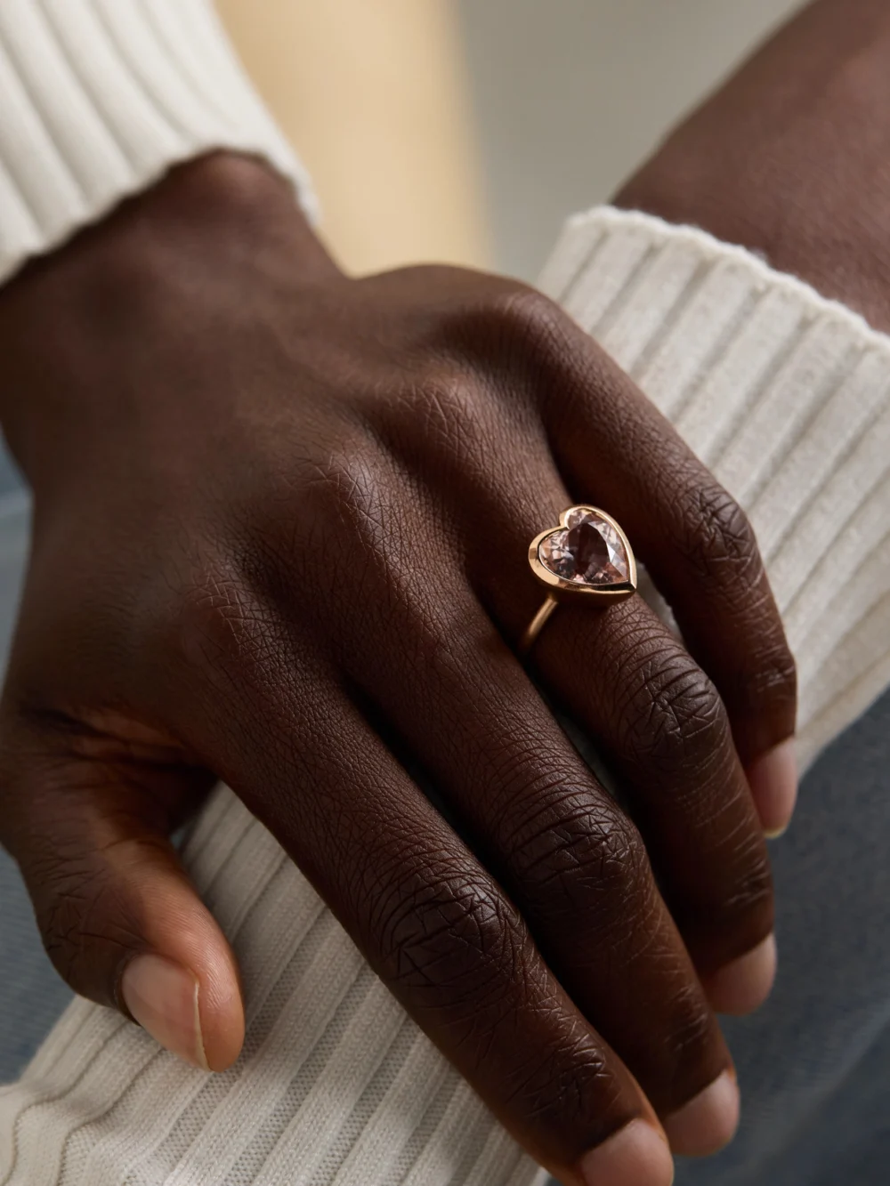 Irene Neuwirth Love 18-karat Rose Gold Morganite Ring, styled view