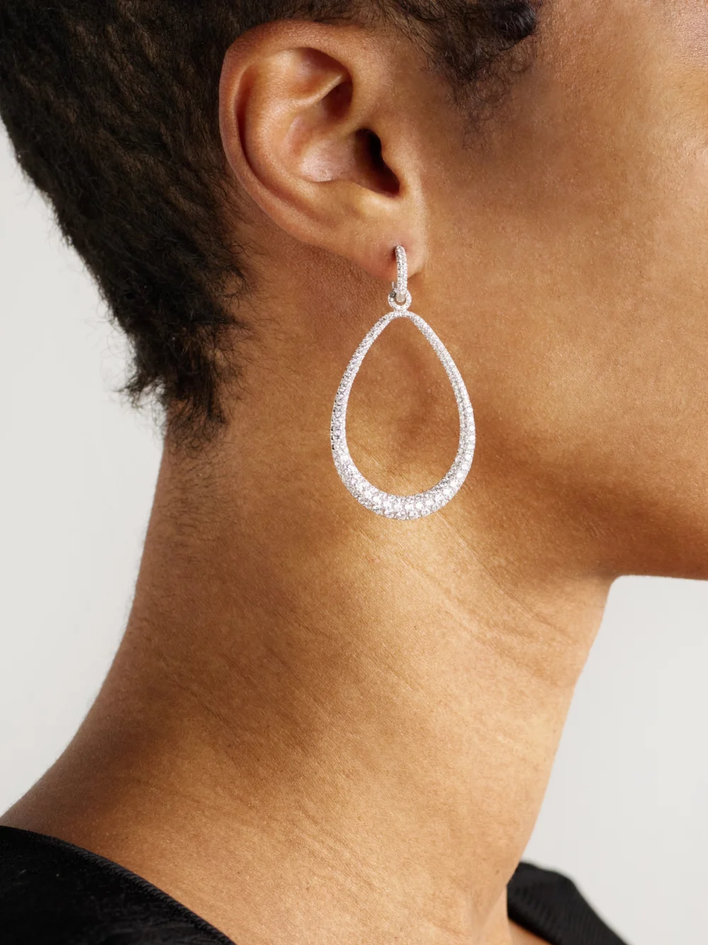 Irene Neuwirth Swing 18-karat White Gold Diamond Hoop Earrings, styled view