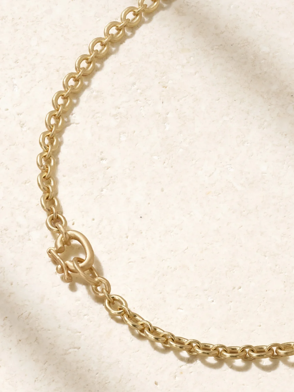 Back view of the Irene Neuwirth Tropical Flower 18-karat Gold Aquamarine Necklace