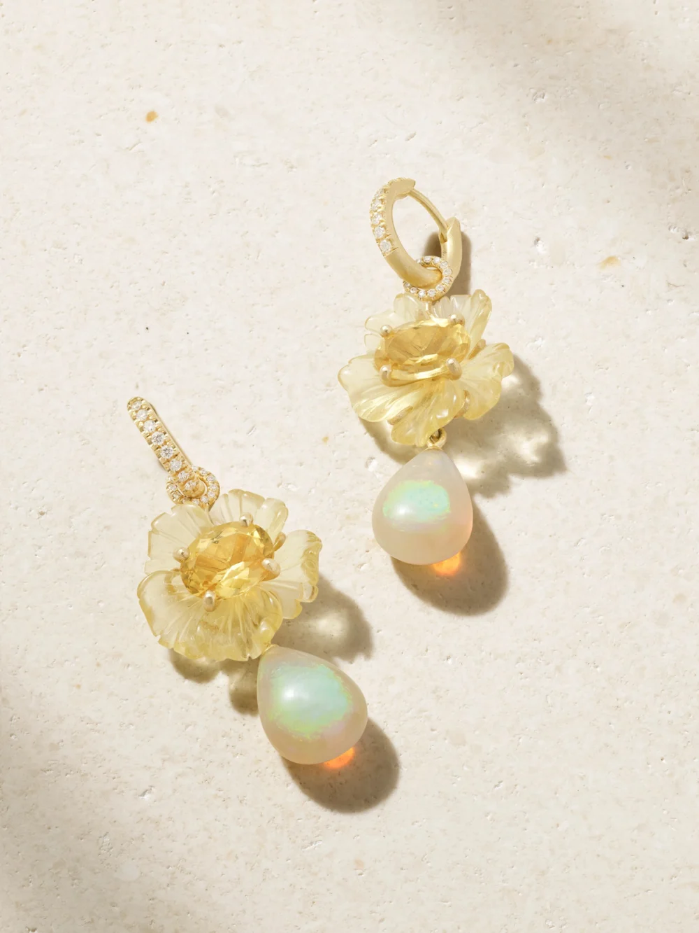 Irene Neuwirth Tropical Flower 18-karat Gold Multi-stone Earrings