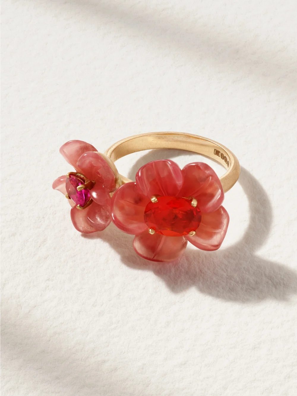 Irene Neuwirth Tropical Flower Duet 18-karat Rose Gold Multi-stone Ring in 7