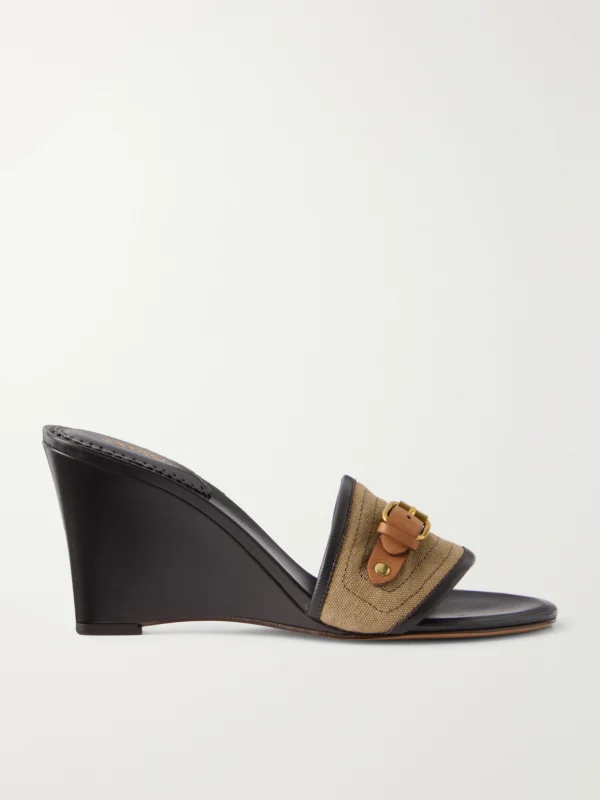 Isabel Marant Abryel Buckled Canvas and Leather Sandals