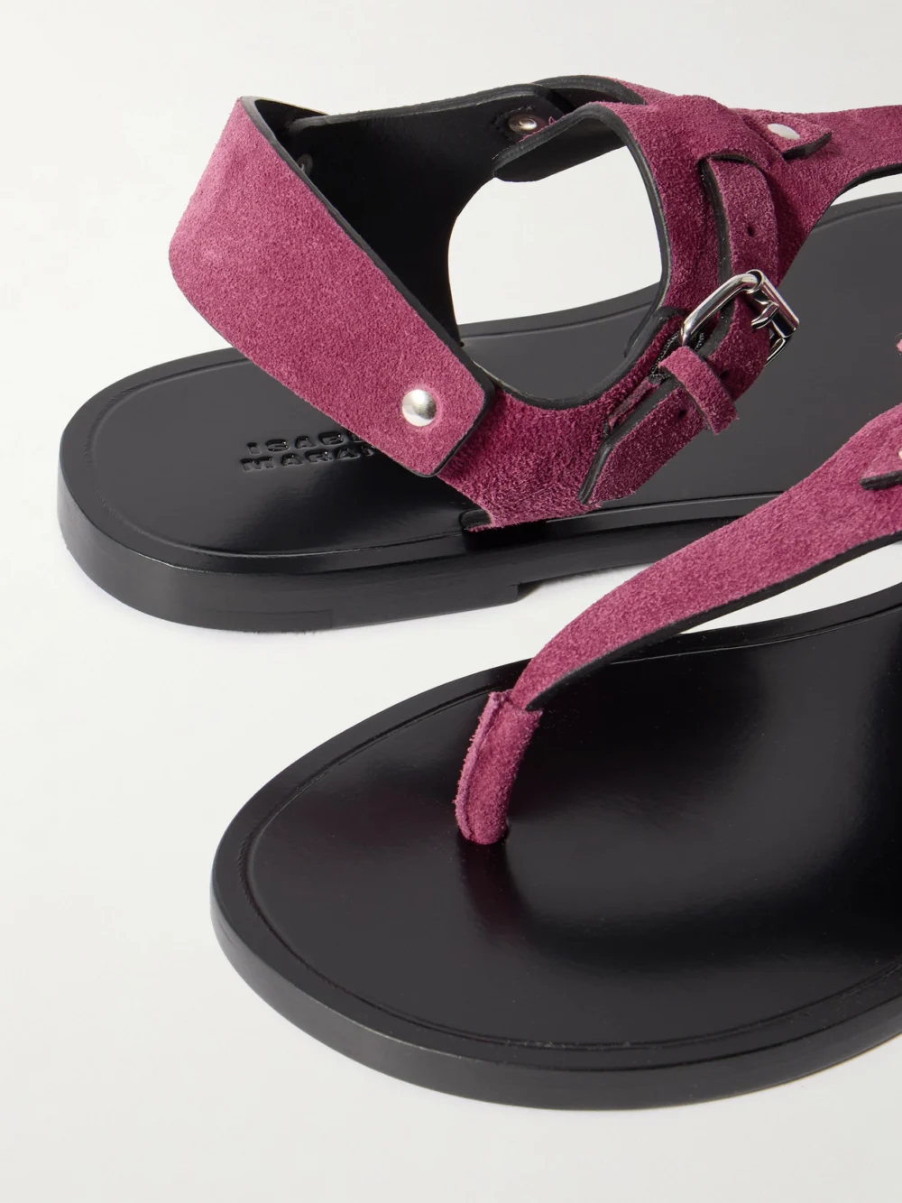 Close-up detail of the Isabel Marant Akel Embellished Suede Sandals