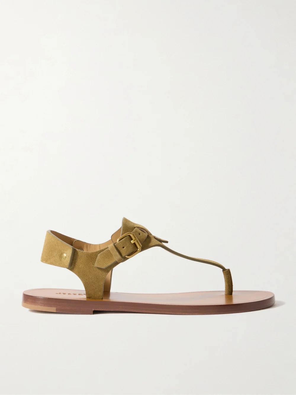 Isabel Marant Akel Embellished Suede Sandals in taupe