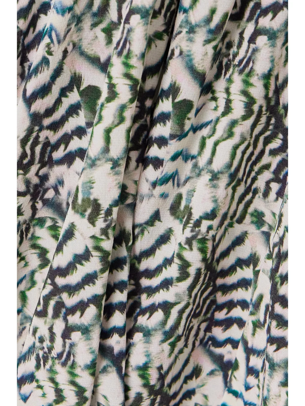 Close-up detail of the Isabel Marant Albini Asymmetric Printed Silk-blend Crepe Dress