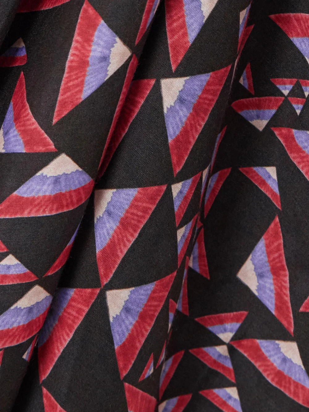 Close-up detail of the Isabel Marant Albini Gathered Printed Voile Midi Dress