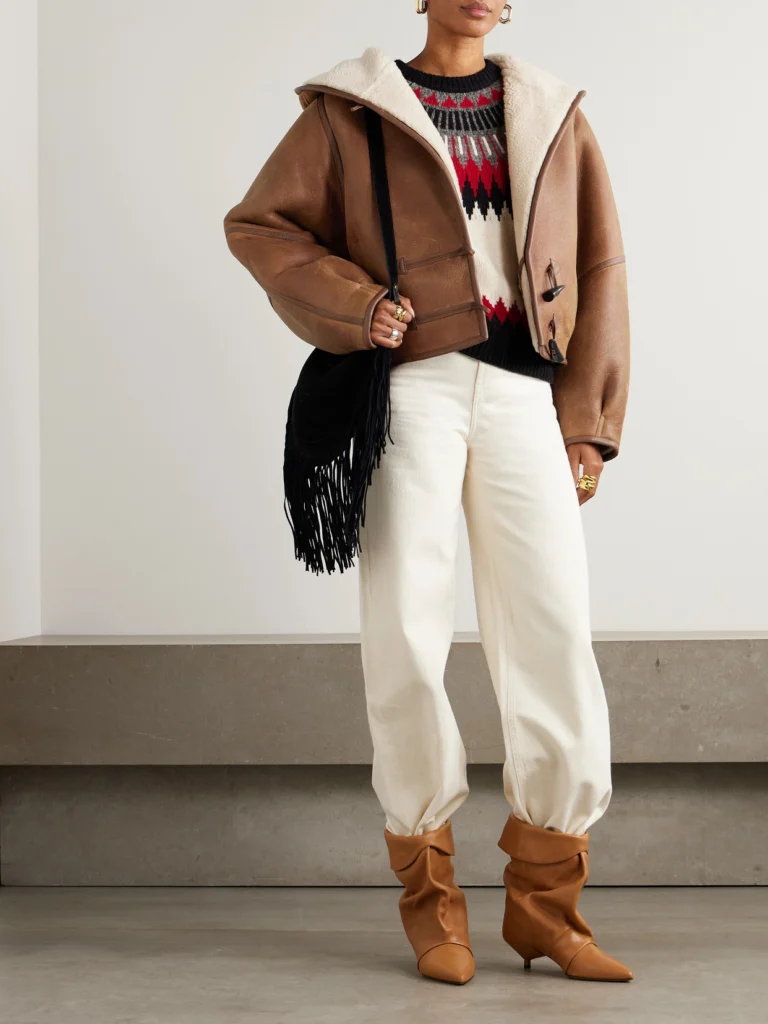 Isabel Marant Amiel Leather-trimmed Shearling Hooded Jacket