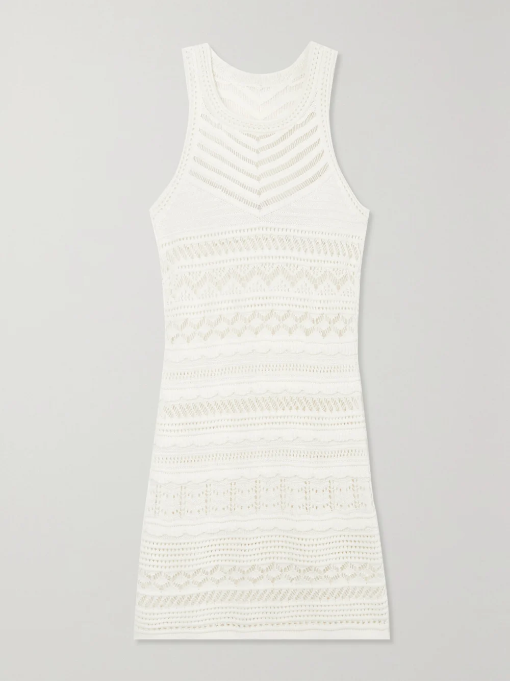 Isabel Marant Ava Pointelle-knit Cotton-blend Mini Dress in white