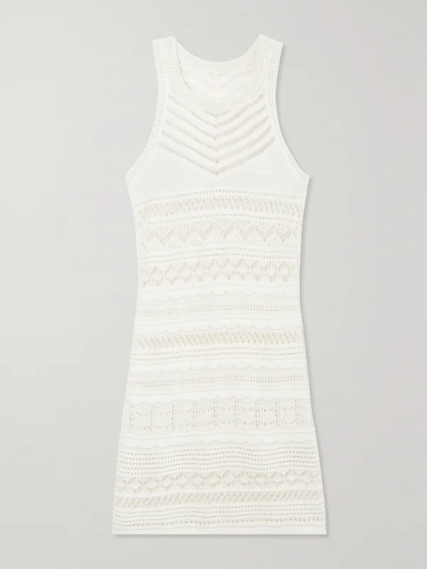 Isabel Marant Ava Pointelle-knit Cotton-blend Mini Dress