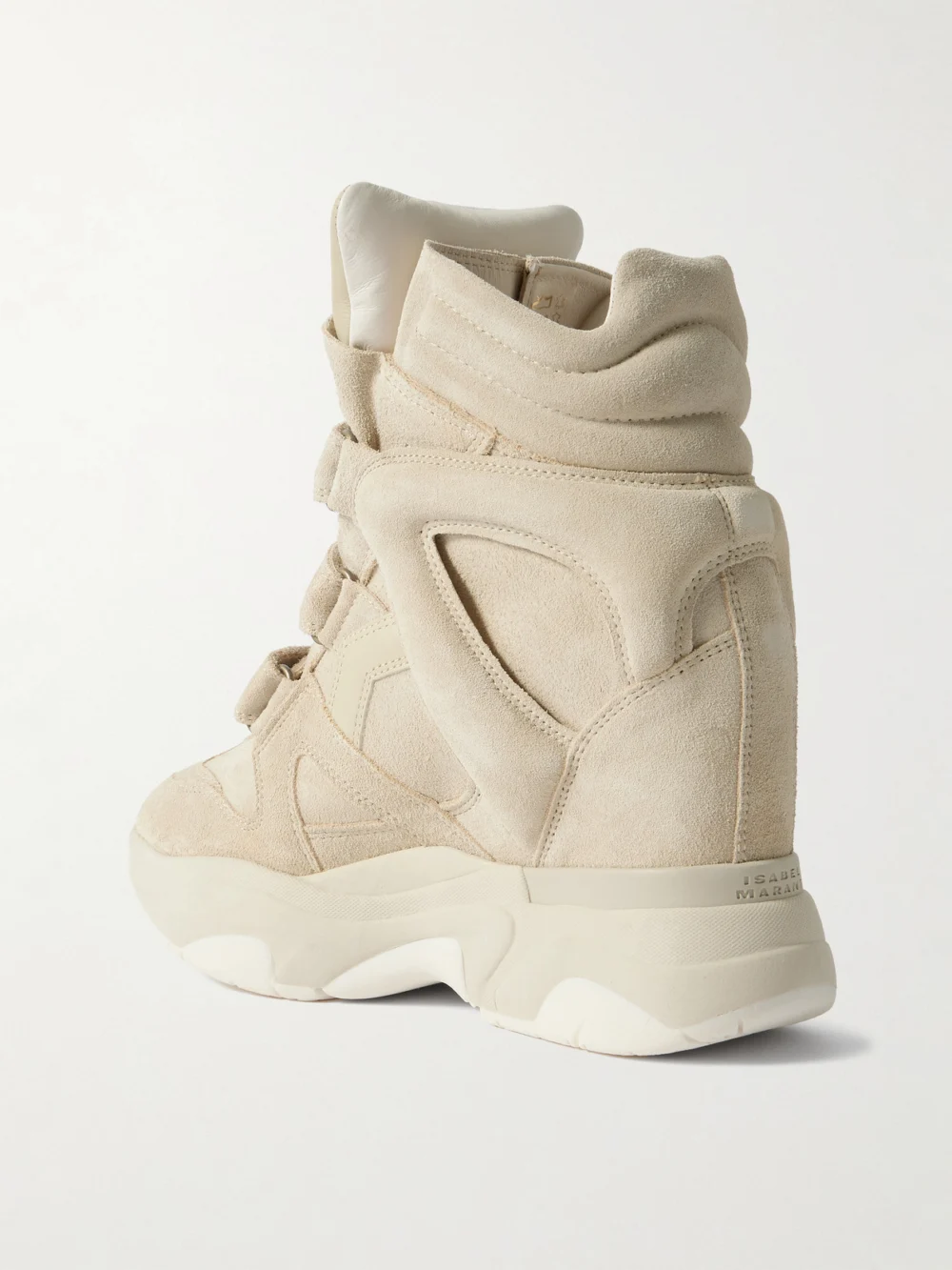 Back view of the Isabel Marant Balskee Suede High-top Wedge Sneakers