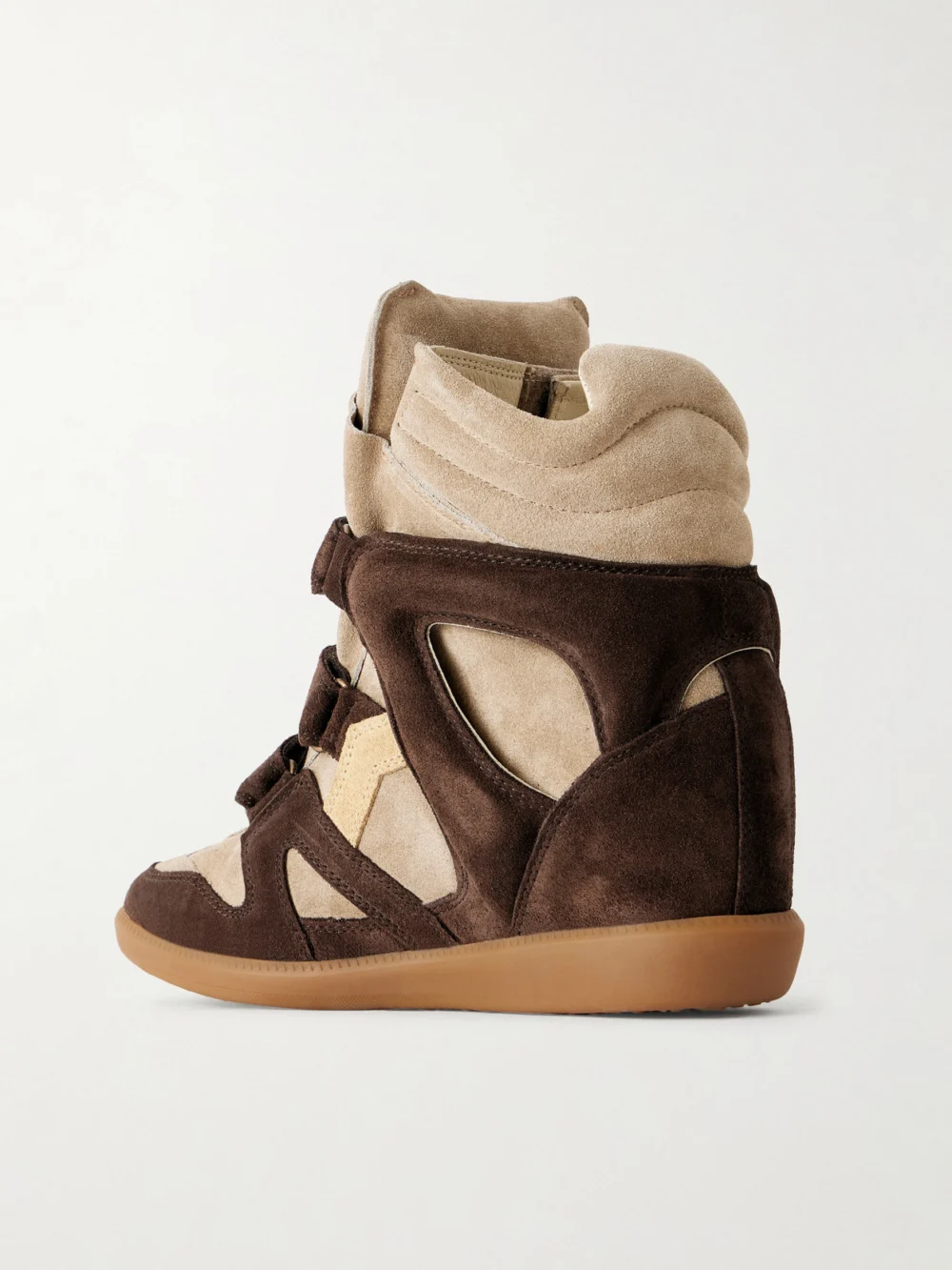 Back view of the Isabel Marant Bekett Two-tone Suede Wedge Sneakers