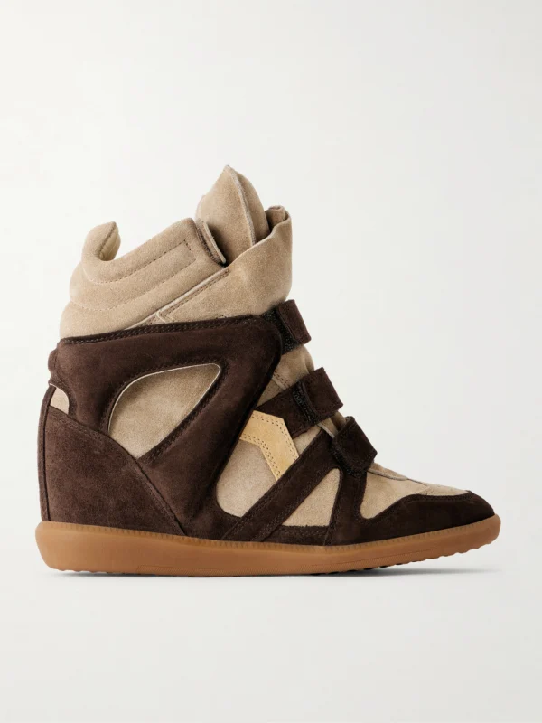 Isabel Marant Bekett Two-tone Suede Wedge Sneakers